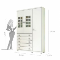 Roupeiro Primore - 3 Portas c/Pés - DV9 Ecommerce