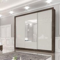 Roupeiro Genebra - 3 Portas c/Espelho - DV9 Ecommerce