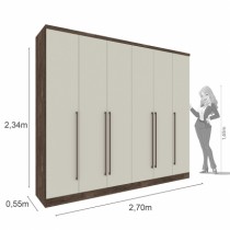 Roupeiro Sevilla - 6 Portas c/Espelho - DV9 Ecommerce