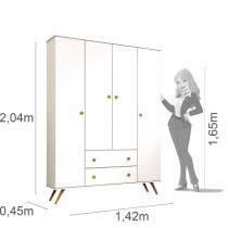 Roupeiro Twister - 4 Portas - DV9 Ecommerce