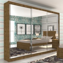 Roupeiro Los Angeles - 3 Portas c/12 Espelhos - DV9 Ecommerce