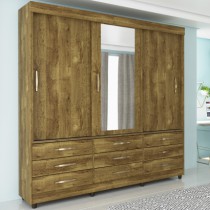 Roupeiro Chicago - 3 Portas c/Espelho e Pés - DV9 Ecommerce