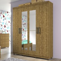 Roupeiro Olimpo - 4 Portas c/Espelho e Pés - DV9 Ecommerce