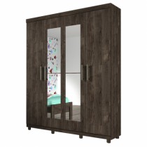 Roupeiro Olimpo - 4 Portas c/Espelho e Pés - DV9 Ecommerce